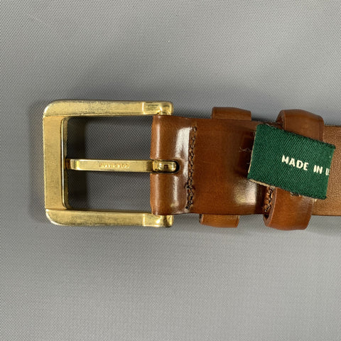 COLE HAAN Size 45 Brown Cognac Leather Belt