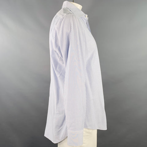 SID MASHBURN Size L Blue White Stripe Cotton Oxford Long Sleeve Shirt