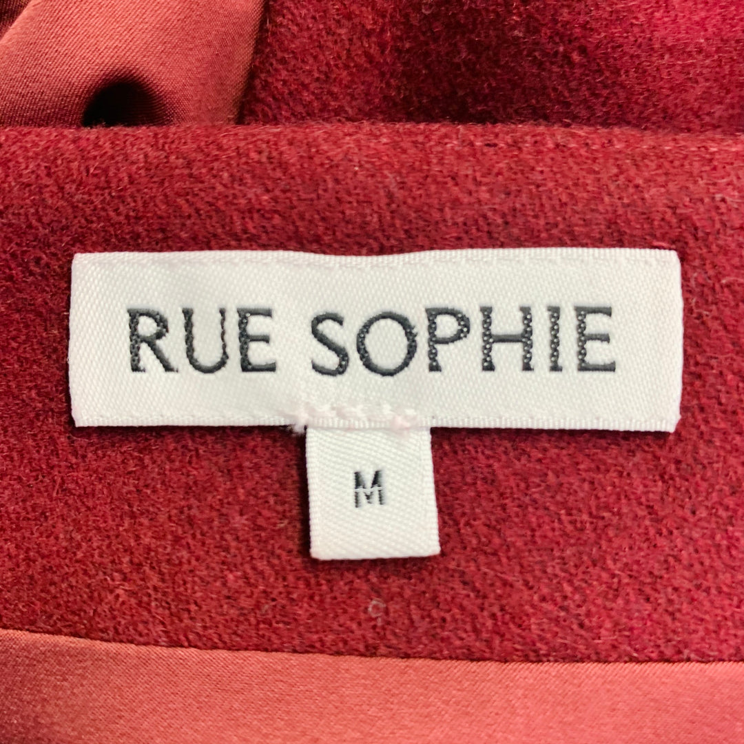 RUE SOPHIE Size M Burgundy Wool Blend Strapless Top Pencil Skirt Set