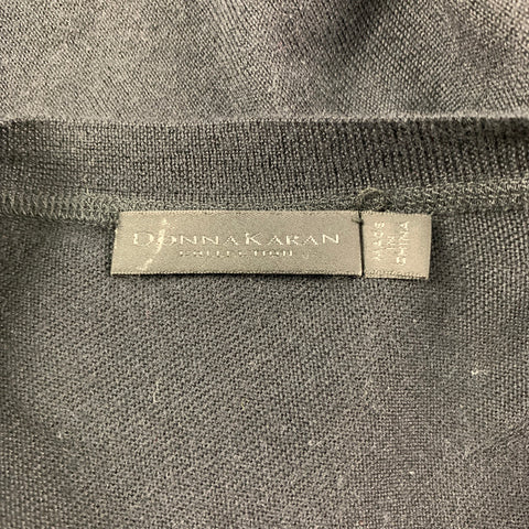 DONNA KARAN Taille M Noir Cachemire / Soie Haut décontracté à manches courtes