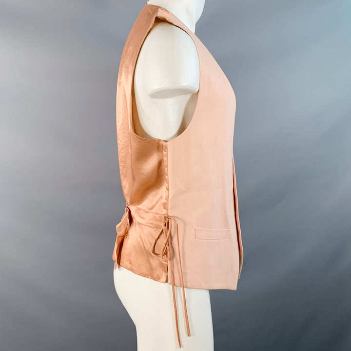DRIES VAN NOTEN Size 38 Peach Cotton Blend Buttoned Vest