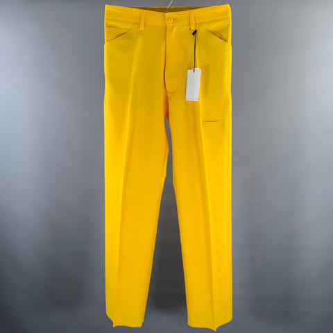 RANDOM IDENTITIES Size 30 Yellow Polyester Casual Pants
