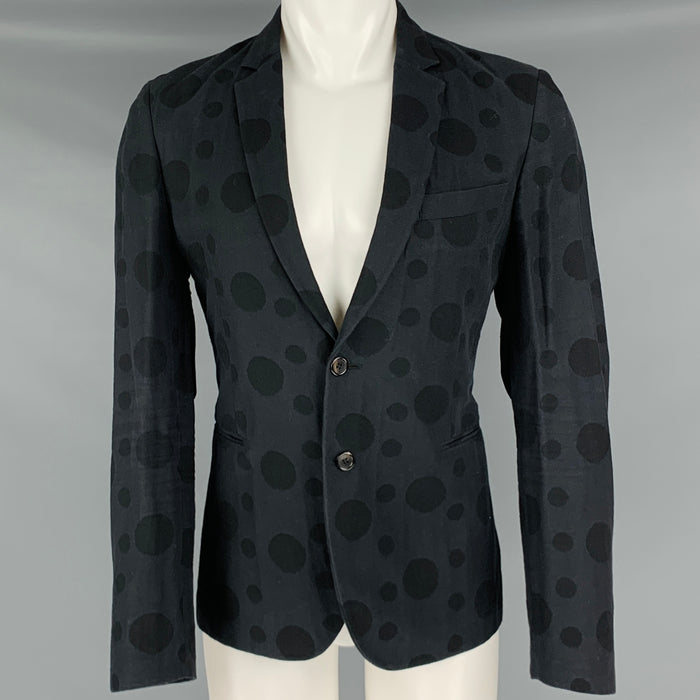 PS by PAUL SMITH Size 40 Black Polka Dot Cotton Viscose Sport Coat
