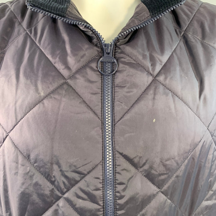 BARBOUR Size XL Finn Navy Quilted Polyamide Zip Up Puffer Vest