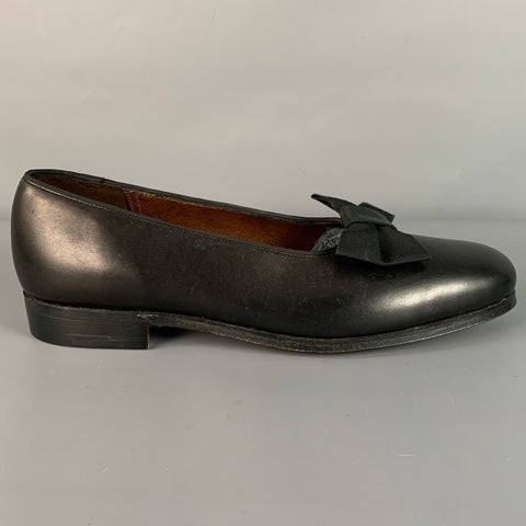 PAUL STUART x GRENSON Size 6.5 Black Leather Bow Loafers