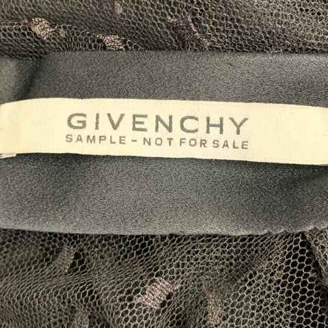 GIVENCHY Size S Black Lace Bows Long Sleeve Dress