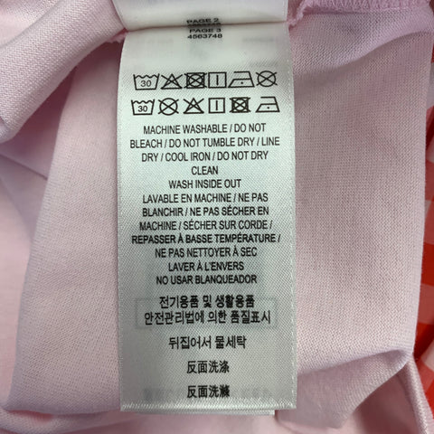 BURBERRY Size M Pink Red Gingham Cotton Layered Oversized Crew Neck Pullover