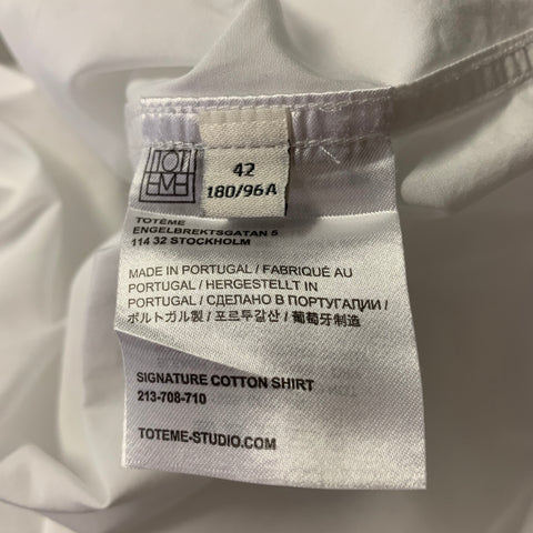 TOTEME Size 10 White Cotton Shirt