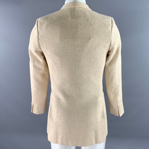 YVES SAINT LAURENT Size 38 Cream Tweed Wool Blend Sport Coat