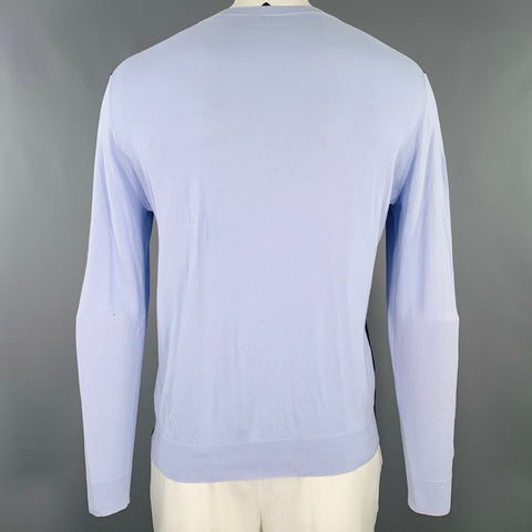 PS by PAUL SMITH Size XL Navy Light Blue Two Toned Cotton Crew Neck Pullover