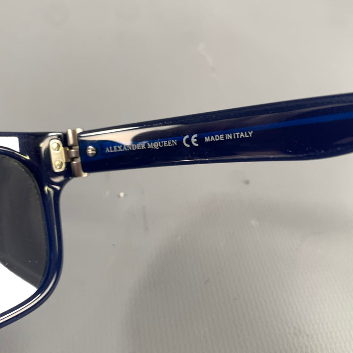ALEXANDER MCQUEEN Blue Light Blue Stripe Sunglasses