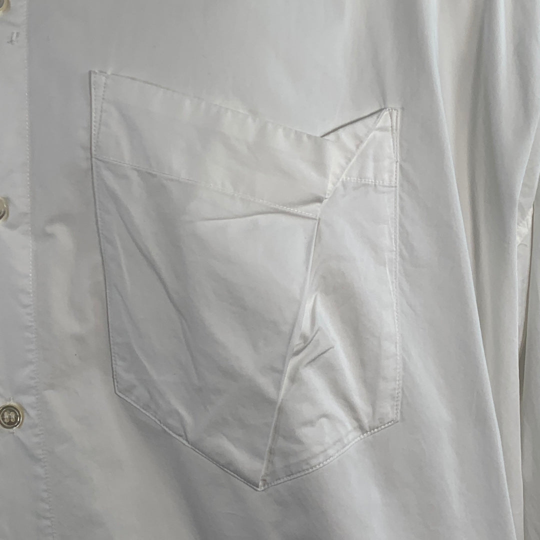 ISCRIRE SS20 Size S White Cotton Oversized One Pocket Volume Long Sleeve Shirt