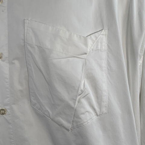 ISCRIRE SS20 Size S White Cotton Oversized One Pocket Volume Long Sleeve Shirt