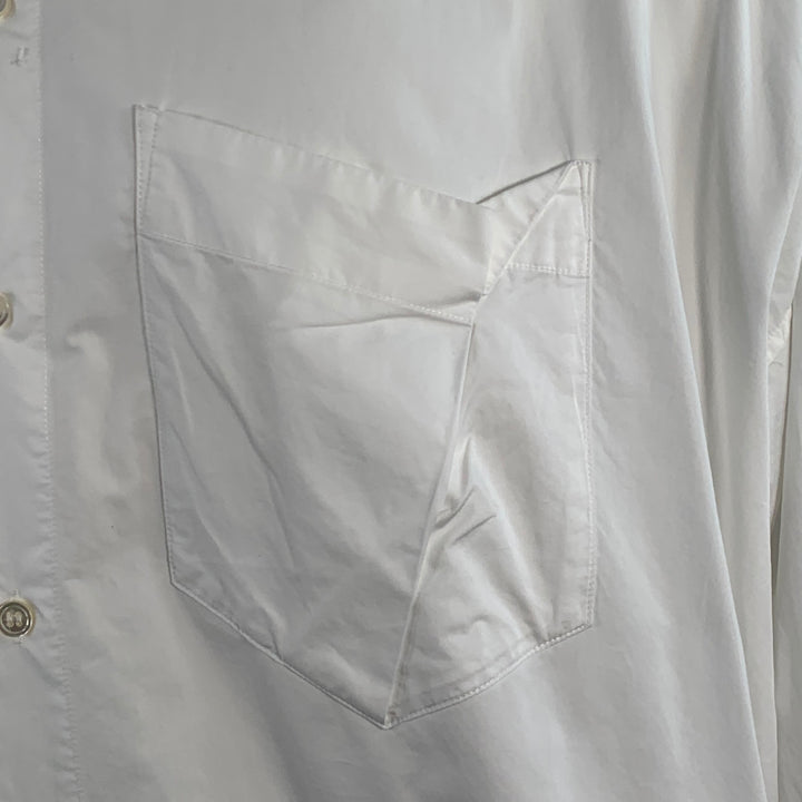 ISCRIRE SS20 Size S White Cotton Oversized One Pocket Volume Long Sleeve Shirt