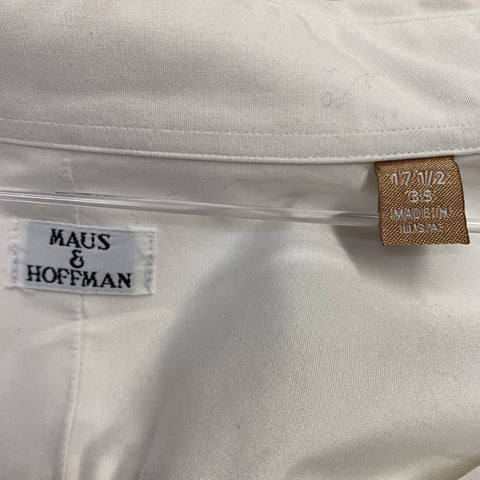 MAUS & HOFFMAN Size XXL White Pleated Cotton Tuxedo Long Sleeve Shirt