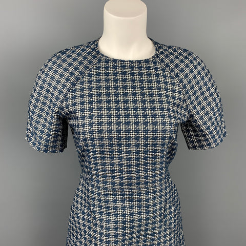 MAISON KITSUNE Size 4 Blue Gingham Polyester Blend Sleeveless Dress