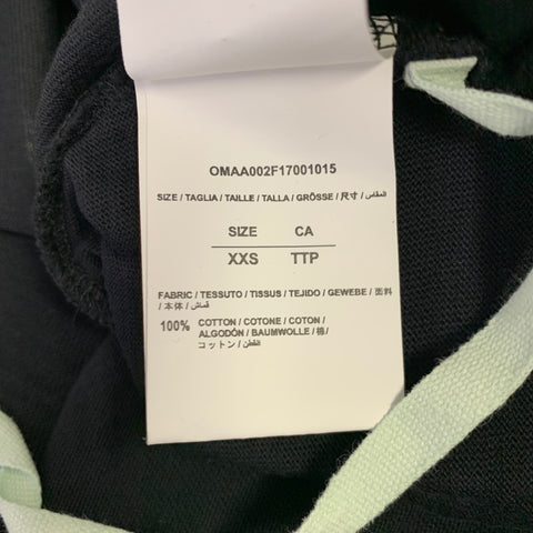 OFF-WHITE 2017 Size XXS Black Multi Color Graphic Cotton Short Sleeve T-shirt