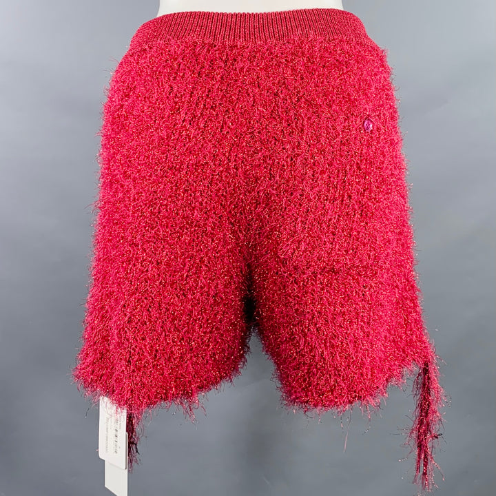 DOUBLET Size S Pink Polyester Blend Shaggy Knit Drawstring Shorts
