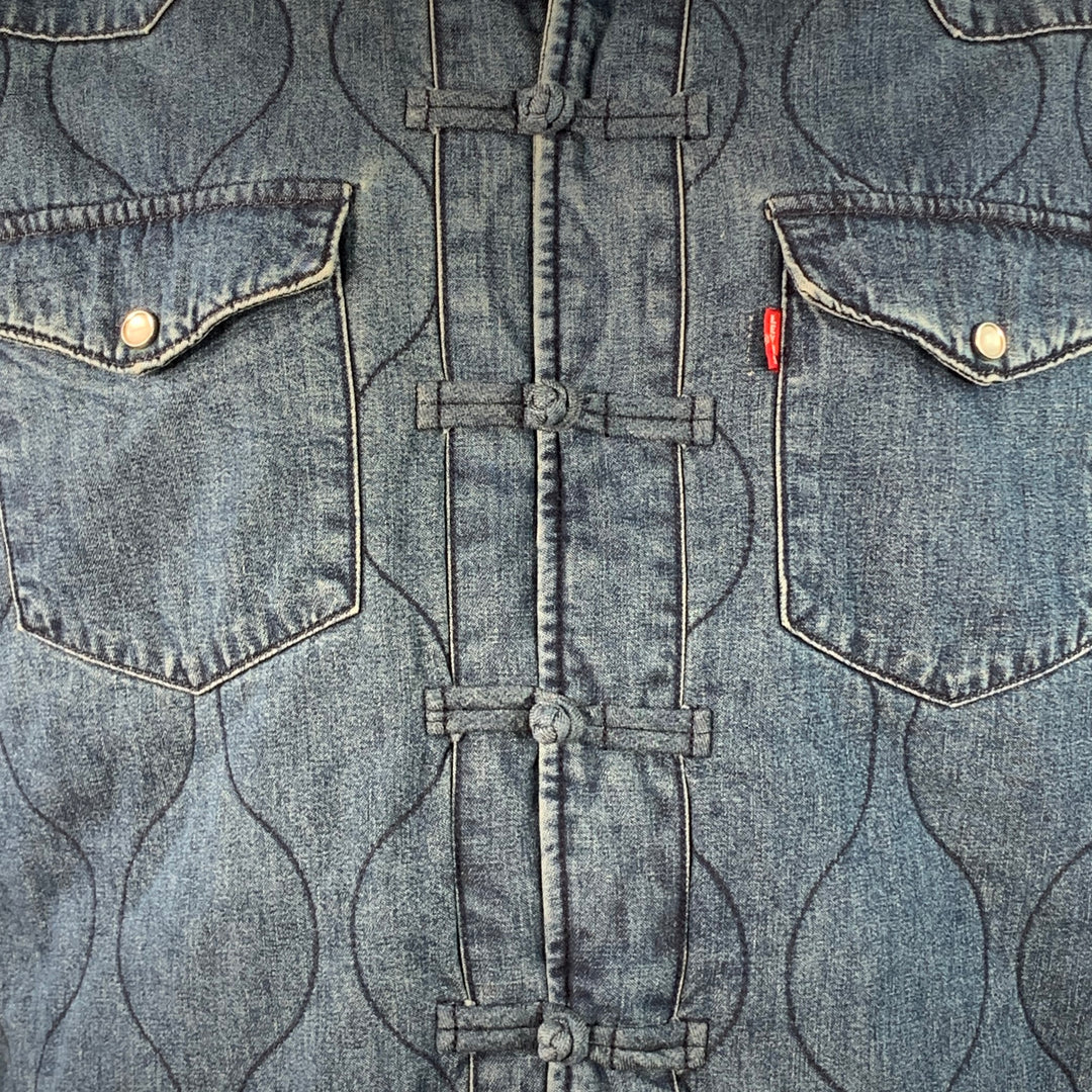 LEVI STRAUSS x CLOT Size L Blue Quilted Cotton Denim Toggle Closure Jacket