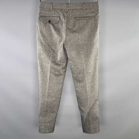 COMME des GARCONS Size S Black Silver Metallic Wool Blend Dress Pants