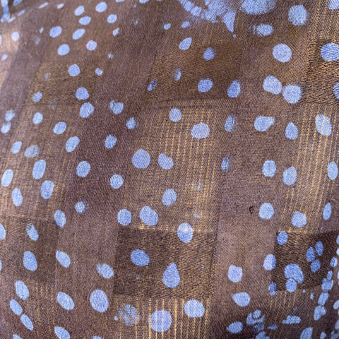 POST-IMPERIAL Size L Blue Indigo Abstract Floral Cotton Long Sleeve Shirt