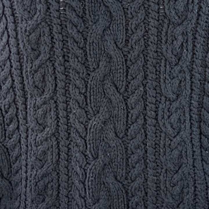POLO by RALPH LAUREN Size M Navy Cotton Chunky Cable Knit Sweater
