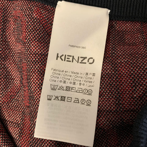 KENZO Size XL Black Red & White Monogram Cotton &  Nylon Sweatpants Casual Pants