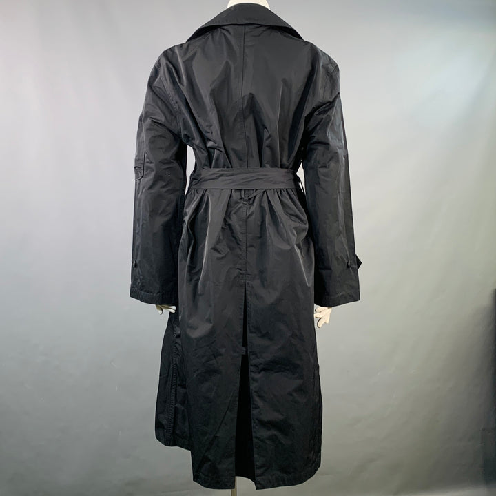 RANDOM IDENTITIES Size L Black Polyester Belted Trench Coat