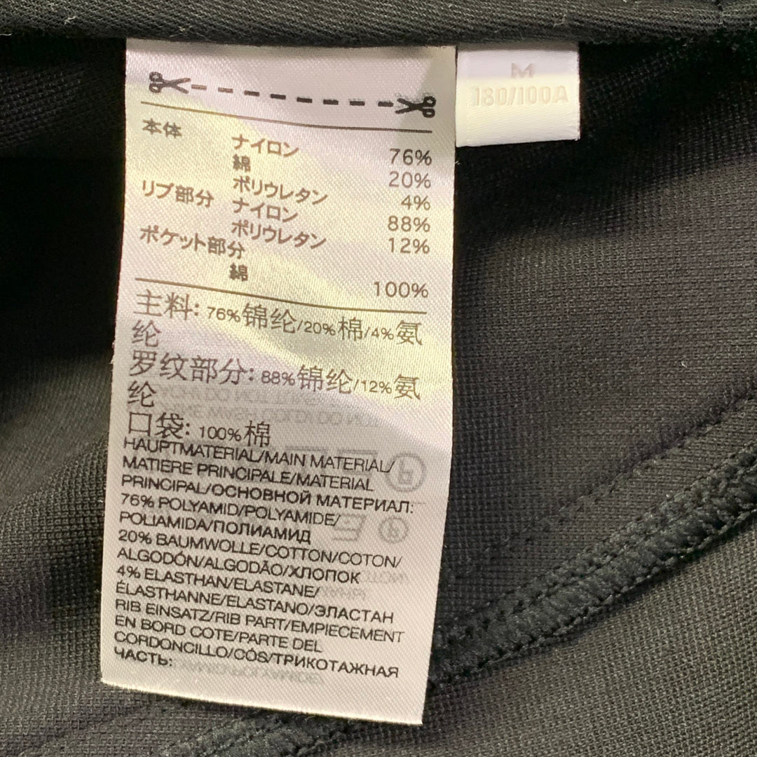 Y-3 Size M Black White Polyamide Blend Zip Up Drawstring Tracksuit