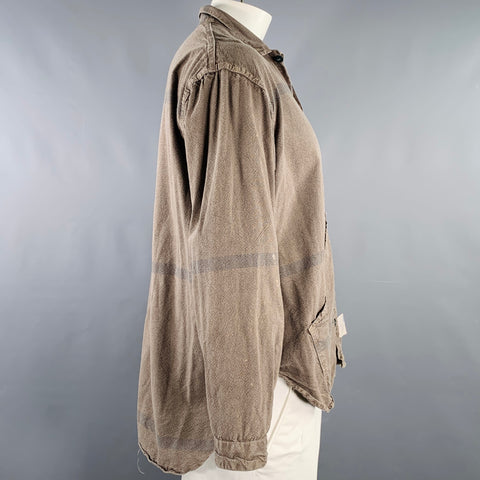 TENDER CO. Size L Grey Taupe Wash Cotton Shirt Jacket