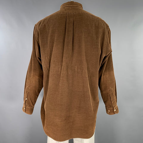 RALPH LAUREN Size XL Brown Corduroy Cotton Button Down Long Sleeve Shirt