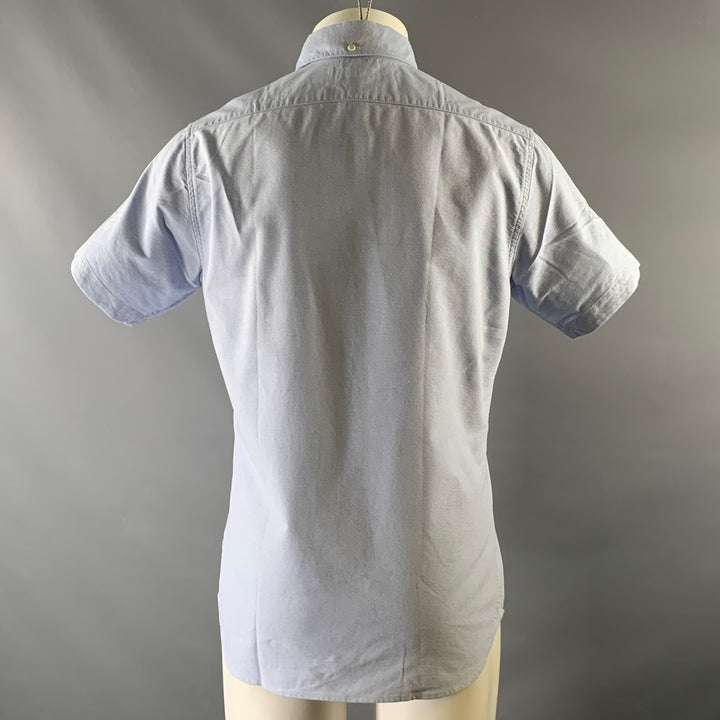 TAYLOR STITCH Size S Blue Heather Cotton Button Down Short Sleeve Shirt