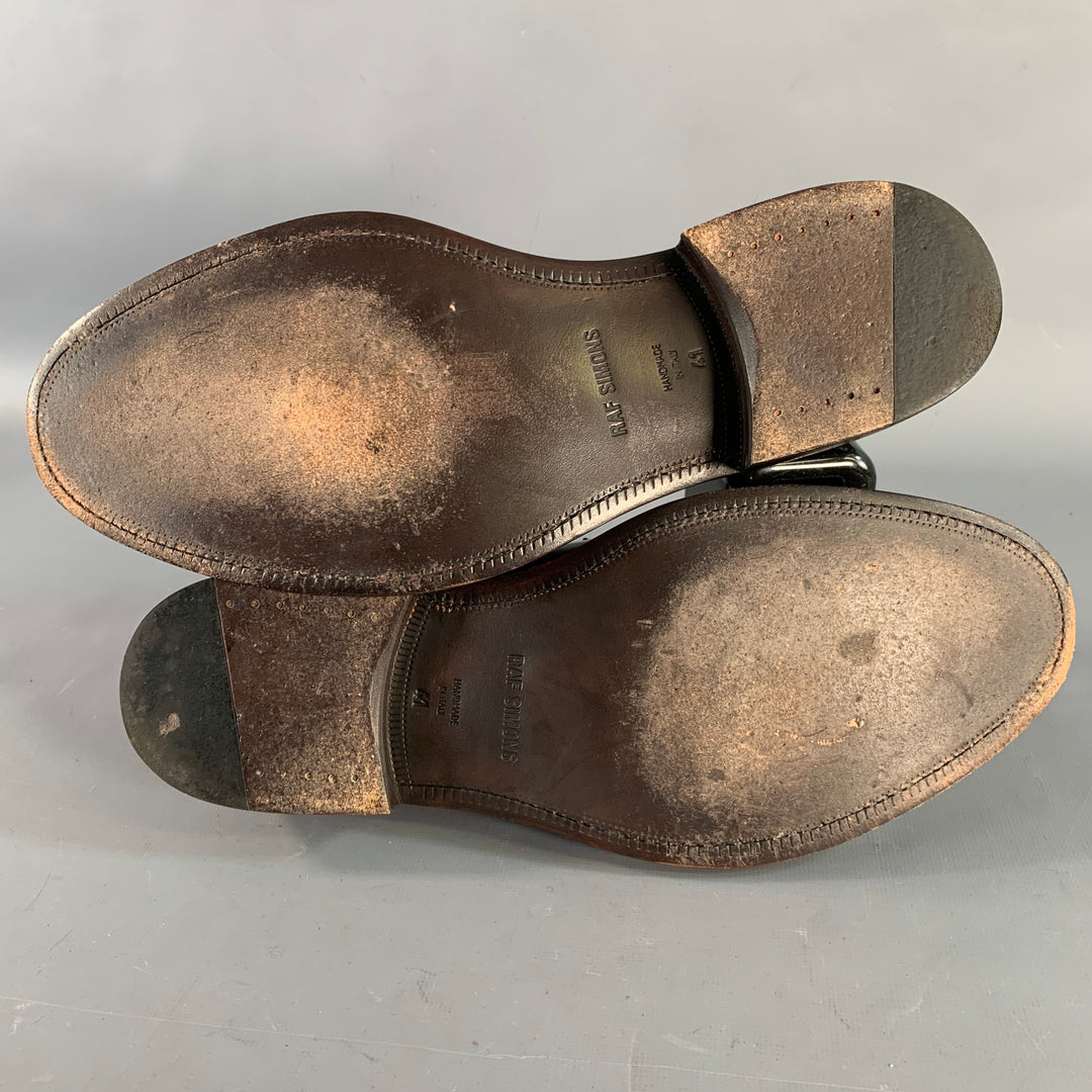 RAF SIMONS Size 8 Brown Leather Derby Lace-Up Shoes