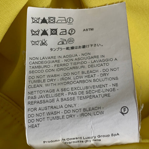 ROCHAS Size 10 Neon Yellow Wool Cuff Casual Pants