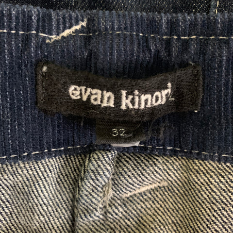 EVAN KINORI Size 32 Navy White Contrast Stitch Relaxed fit Jeans