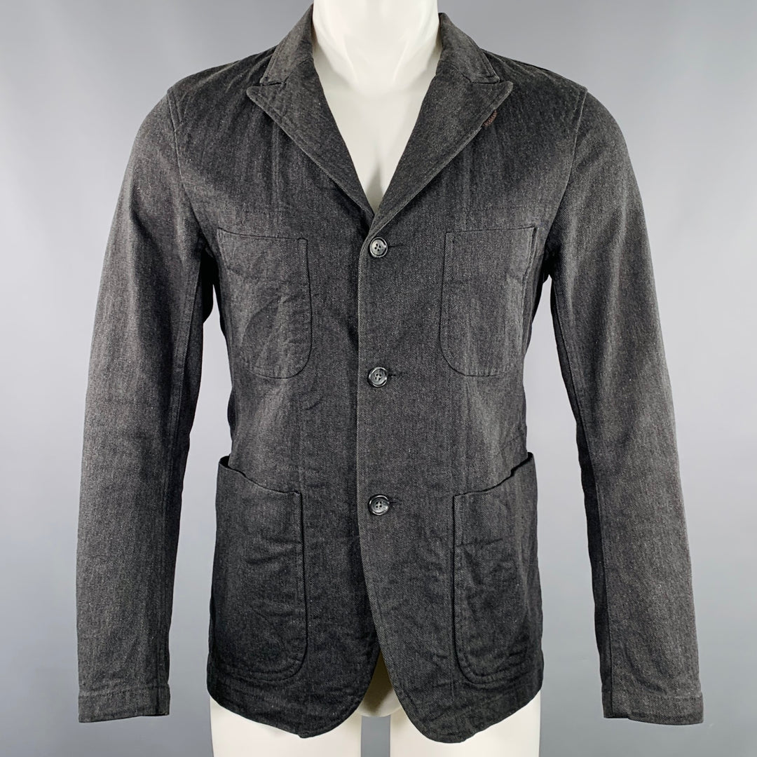 ENGINEERED GARMENTS Size S Grey Charcoal Cotton Blend Twill Peak Lapel Jacket