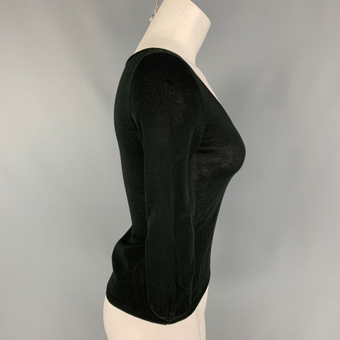 GUCCI Size XS Black Cotton Scoop Neck Pullover
