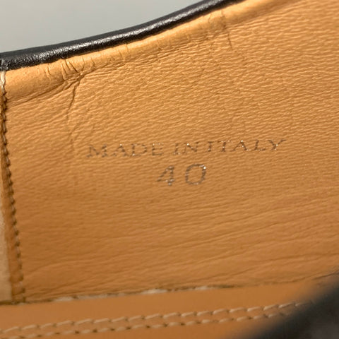 MAISON MARGIELA Size 10 Black Leather Slip On Flats