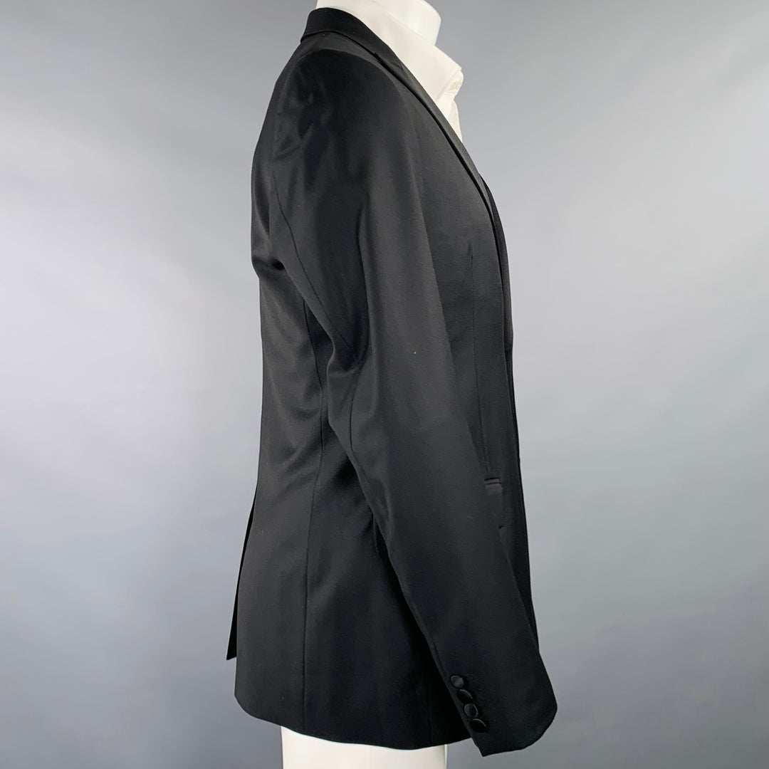 CALVIN KLEIN COLLECTION Size 36 Black Wool Peak Lapel Sport Coat