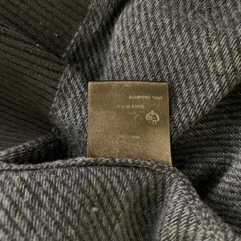 LORO PIANA Size 42 Blue Navy Stripe Cashmere Zip Pullover