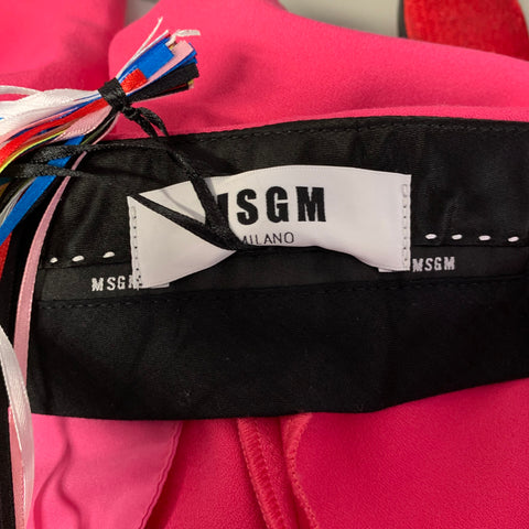 MSGM Size M Pink Polyester Blend Zip Fly Dress Pants