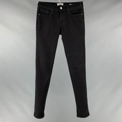FRAME Size 28 Black Cotton Blend Skinny Jeans