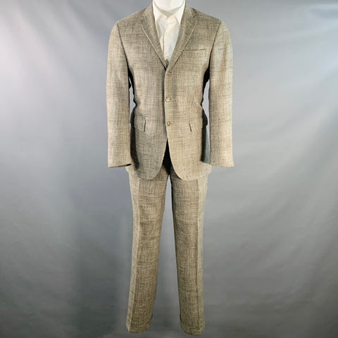 POLO by RALPH LAUREN Size 38 Regular Black Grey Glenplaid Notch Lapel Suit