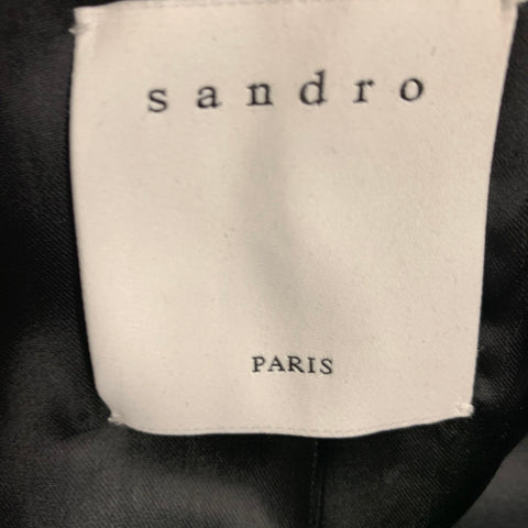 SANDRO Size 40 Navy Wool Notch Lapel Sport Coat