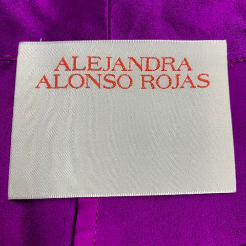 ALEJANDRA ALONSO ROJAS Size 2 Pink Purple Silk Satin Two Tone Dip Dyed Shorts