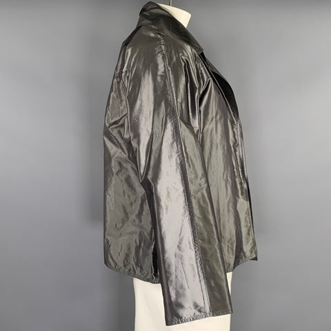 ZORAN Size M Grey Silk Windbreaker Jacket