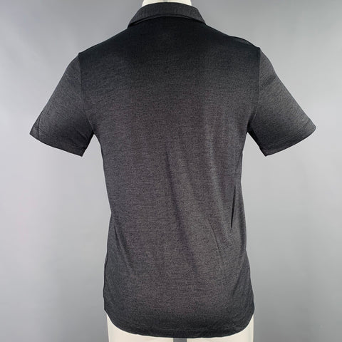 THEORY Size S Grey Charcoal Heather Modal Blend Half Placket Polo