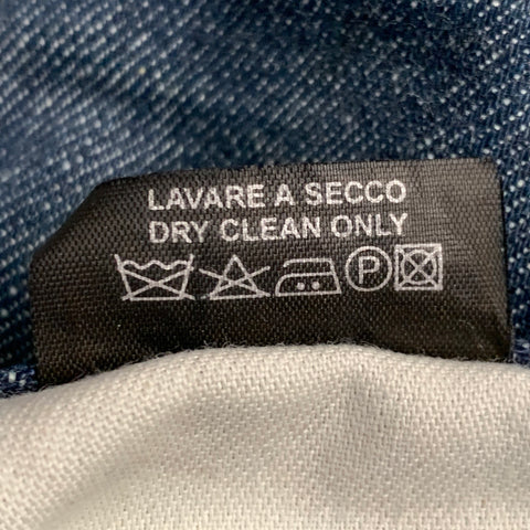 GUCCI Size 28 Blue Contrast Stitch Cotton Straight Button Fly Jeans