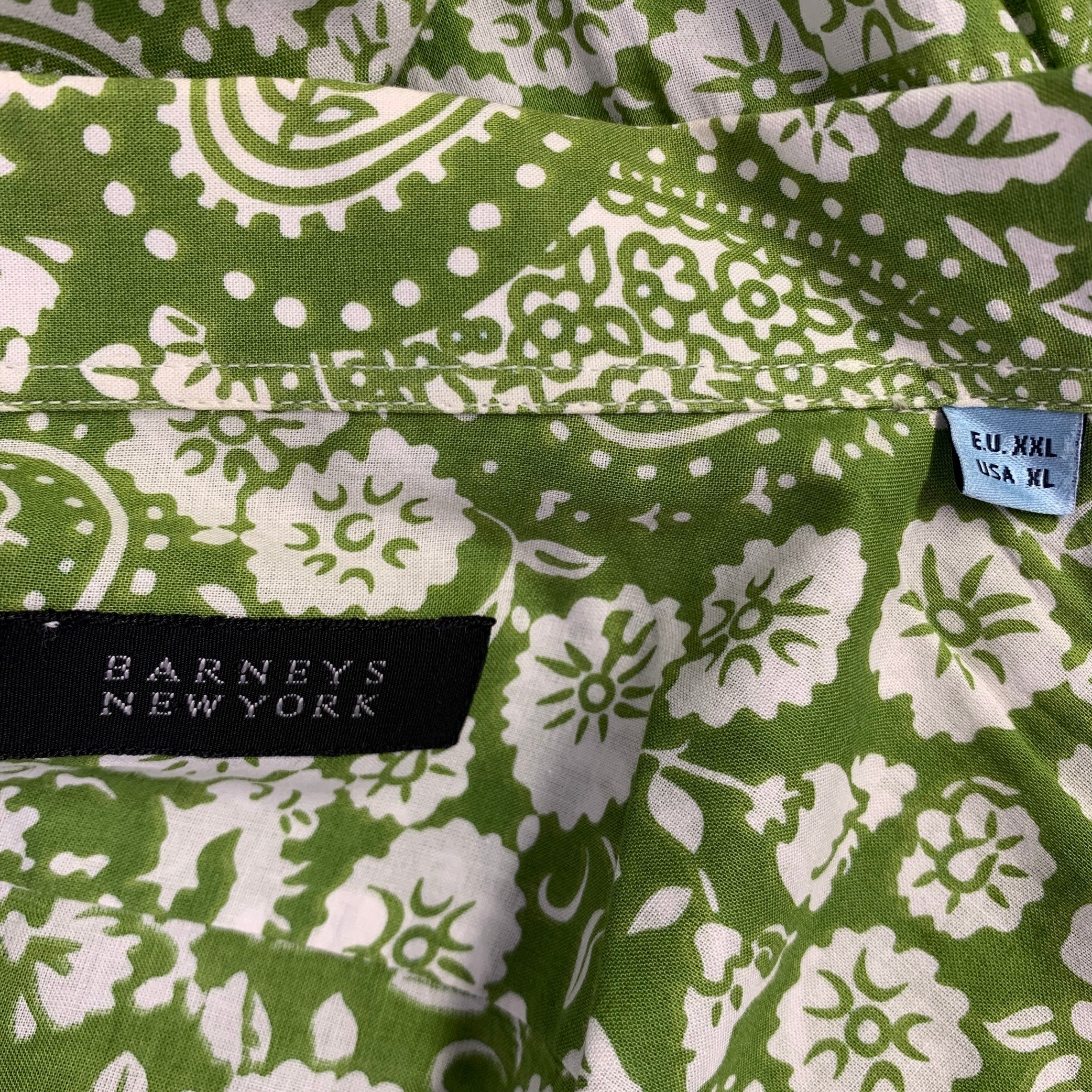 Barney's New shops York White & Green Shirt