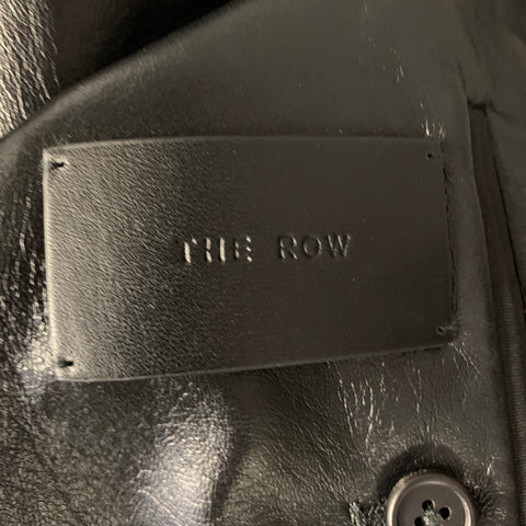 THE ROW Size 42 Black Lambskin Hooded Jacket
